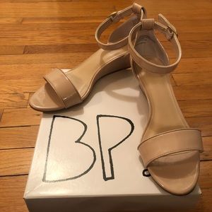 BP. Nude Patent Leather Wedges